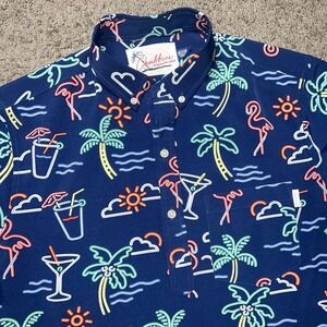 Chubbies Friday Shirt Mens M Neon Lights One Man Wolf Pack Performance Polo